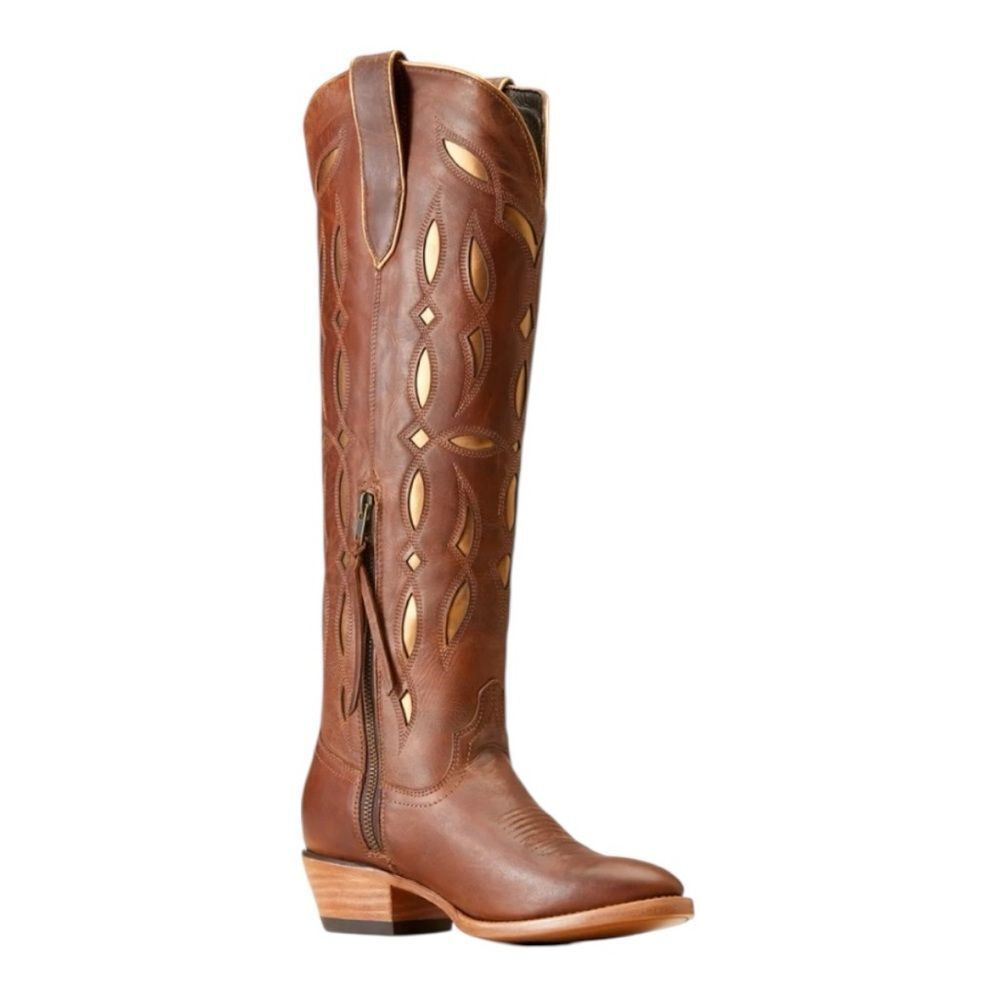 *Firm* Ariat Women's Saylor Stretchfit Western Boot Chic Brown sz 9 New with tag - Picture 2 of 6